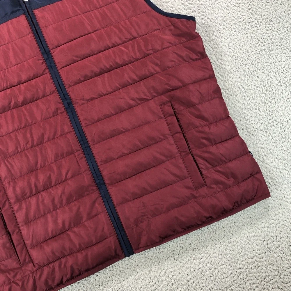 Gap Vest Adult 2XL XXL Burgundy Blue‎ Puffer Insulated Lightweight Jacket NEW
